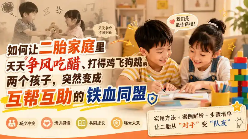 付费文章:如何让二胎家庭里天天争风吃醋、打得鸡飞狗跳的两个孩子,突然变成互帮互助的铁血同盟?-二当家网创资源站