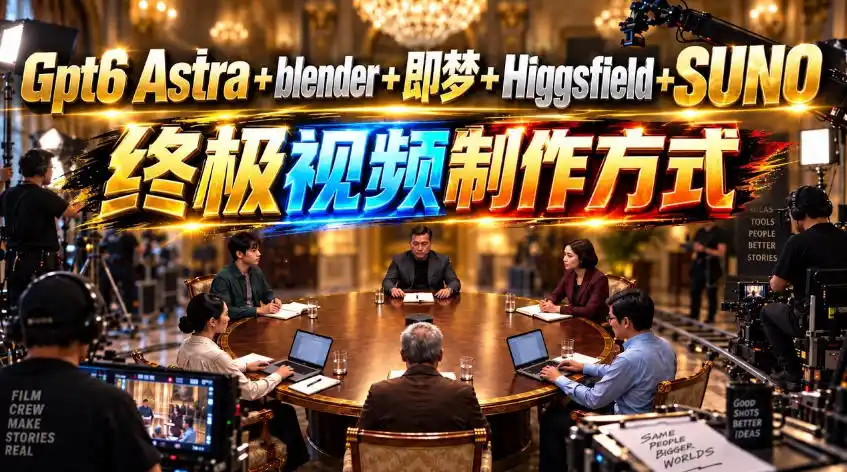 GPT-6 Astra+Blender+即梦+Higgsfield+Suno=终极视频制作方式!-二当家网创资源站
