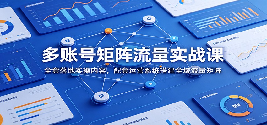多账号矩阵流量实战课：全套落地实操内容，配套运营系统搭建全域流量矩阵-二当家网创资源站