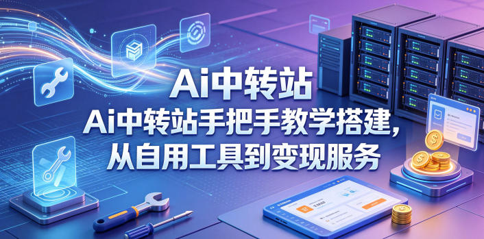 Ai中转站手把手教学搭建，从自用工具到变现服务-二当家网创资源站