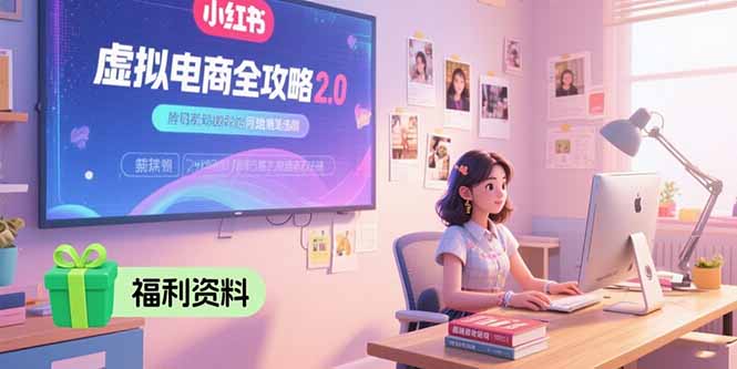 虚拟电商全攻略2.0，开店选品实操流程，账号定位、货源发布、笔记发布技巧-二当家网创资源站