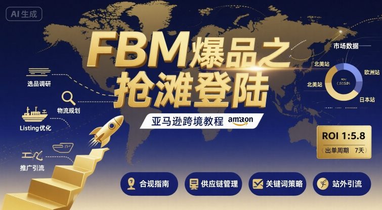 FBM爆品之抢滩登陆-亚马逊跨境教程-二当家网创资源站