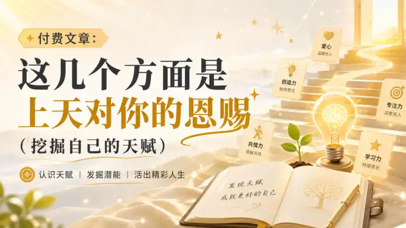 付费文章：这几个方面是上天对你的恩赐(挖掘自己的天赋)-二当家网创资源站