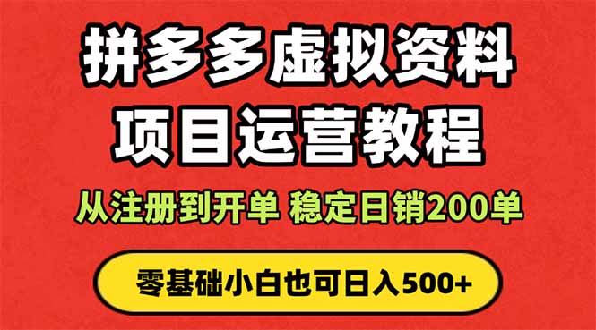拼多多开店运营课程： 蓝海变现玩法，轻松实现睡后收入 零基础小白也可…-二当家网创资源站