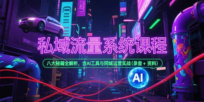私域流量系统课程，八大秘籍全解析，含AI工具与同城运营实战(录音+资料-二当家网创资源站