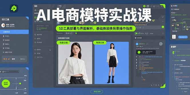 AI电商模特实战课，SD工具部署与界面解析，基础换装换背景操作指南-二当家网创资源站