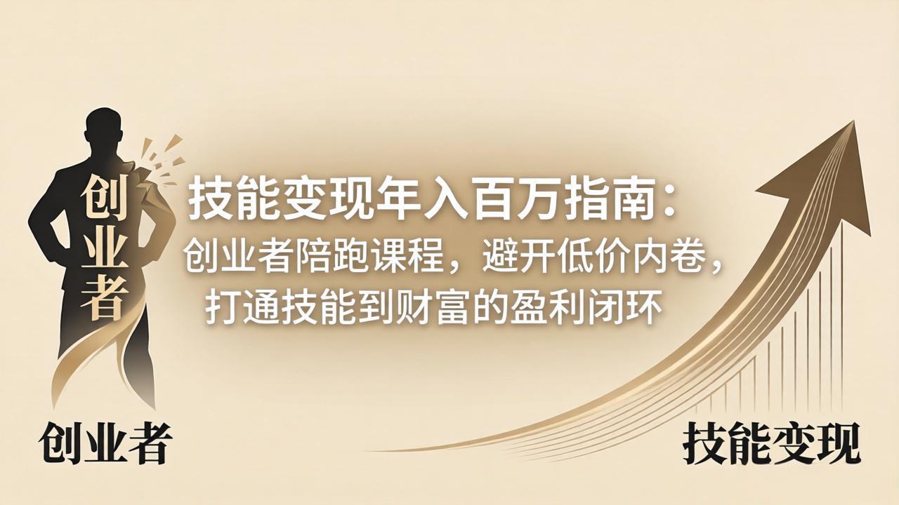 技能变现年入百万指南：创业者陪跑课程，避开低价内卷，打通技能到财富的盈利闭环-二当家网创资源站
