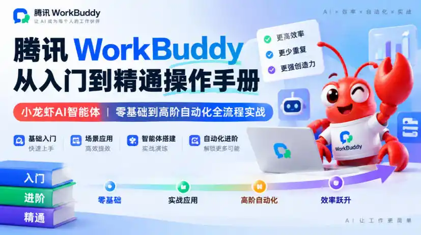 腾讯WorkBuddy从入门到精通操作手册｜小龙虾AI智能体，零基础到高阶自动化全流程实战【文档】-二当家网创资源站