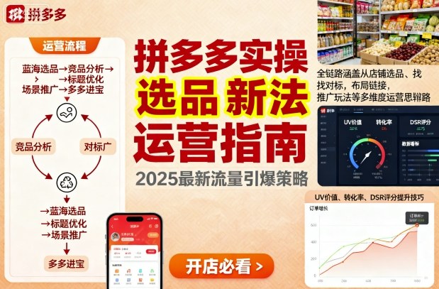王校长9月12拼多多实操新玩法，全链路涵盖从店铺选品、找对标，布局链接，推广玩法等多维度运营思路-二当家网创资源站