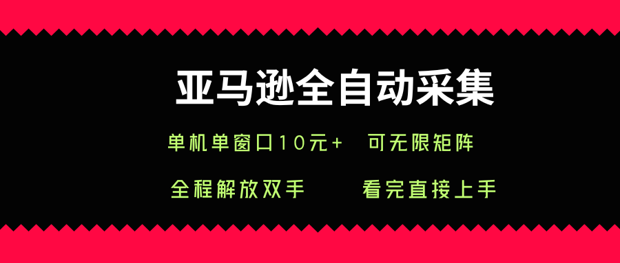 亚马逊全自动采集，单机单窗口一天10+，可无限矩阵去做【揭秘】-二当家网创资源站
