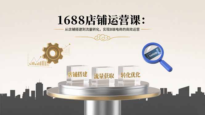 1688店铺运营课：从店铺搭建到流量转化，实现B端电商的高效运营-二当家网创资源站