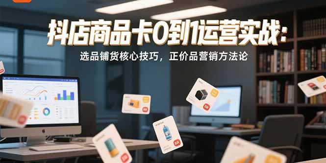 抖店商品卡0到1运营实战：选品铺货核心技巧，正价品营销方法论-二当家网创资源站