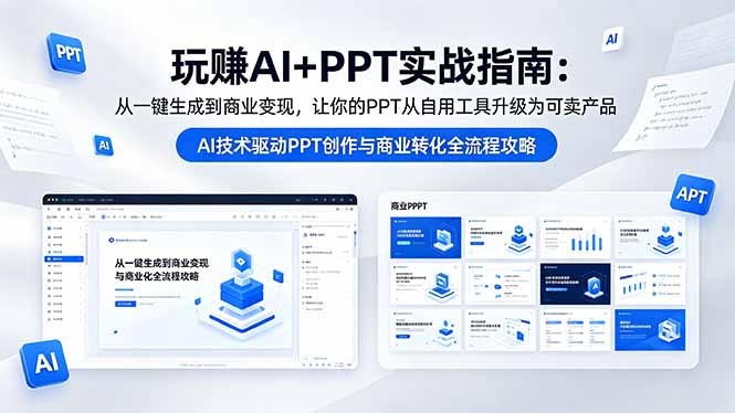 玩赚AI+PPT实战指南-更新5月13：从一键生成到商业变现，让你的PPT从自用工具升级为可卖产品-二当家网创资源站