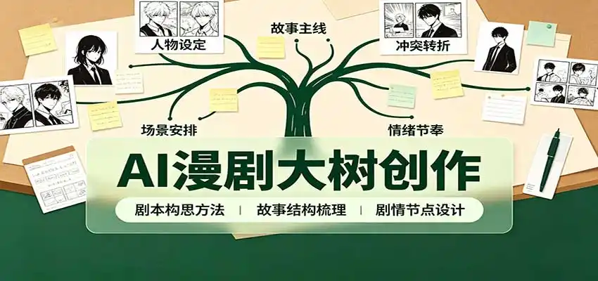 AI漫剧大树创作:剧本构思课程讲解,软件插件配置,配套工具资料完整梳理-二当家网创资源站