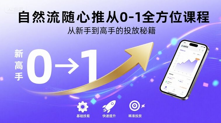 自然流随心推从0-1全方位课程，从新手到高手的投放秘籍-二当家网创资源站