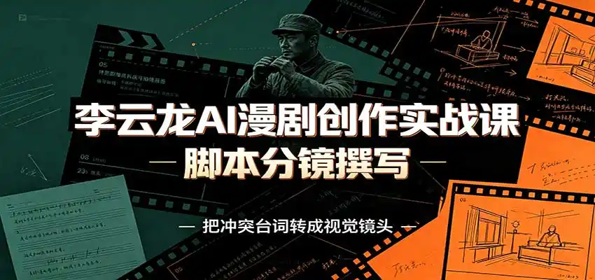 李云龙AI漫剧创作实战课:角色人设还原,脚本分镜撰写,AI漫剧成片完整制作教学-二当家网创资源站