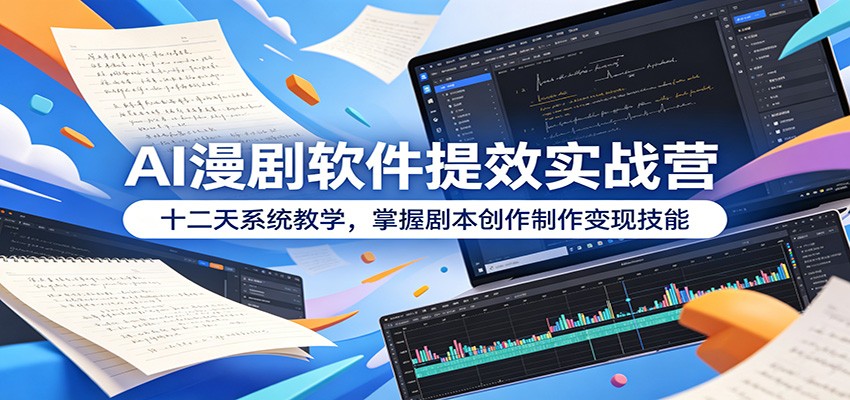AI漫剧软件提效实战营：十二天系统教学，掌握剧本创作制作变现技能-二当家网创资源站