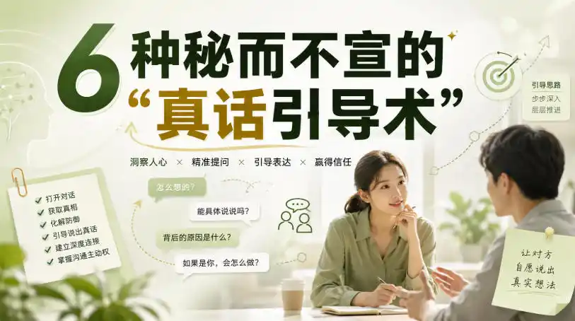付费文章:6种秘而不宣的“真话引导术”-二当家网创资源站
