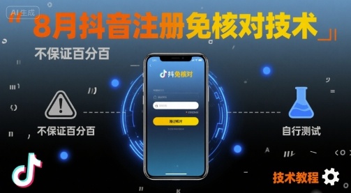 8月抖音注册免核对技术，不保证百分百，自测-二当家网创资源站