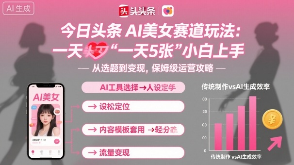 今日头条AI美女赛道玩法，一天轻松5张，小白轻松上手-二当家网创资源站