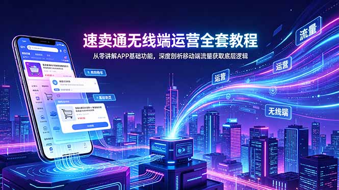 速卖通无线端运营全套教程，从零讲解APP基础功能，深度剖析移动端流量获取底层逻辑-二当家网创资源站