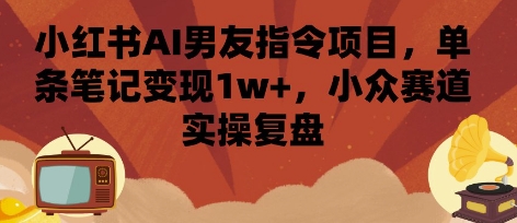 小红书AI男友指令项目，单条笔记变现1w+，小众赛道实操复盘-二当家网创资源站