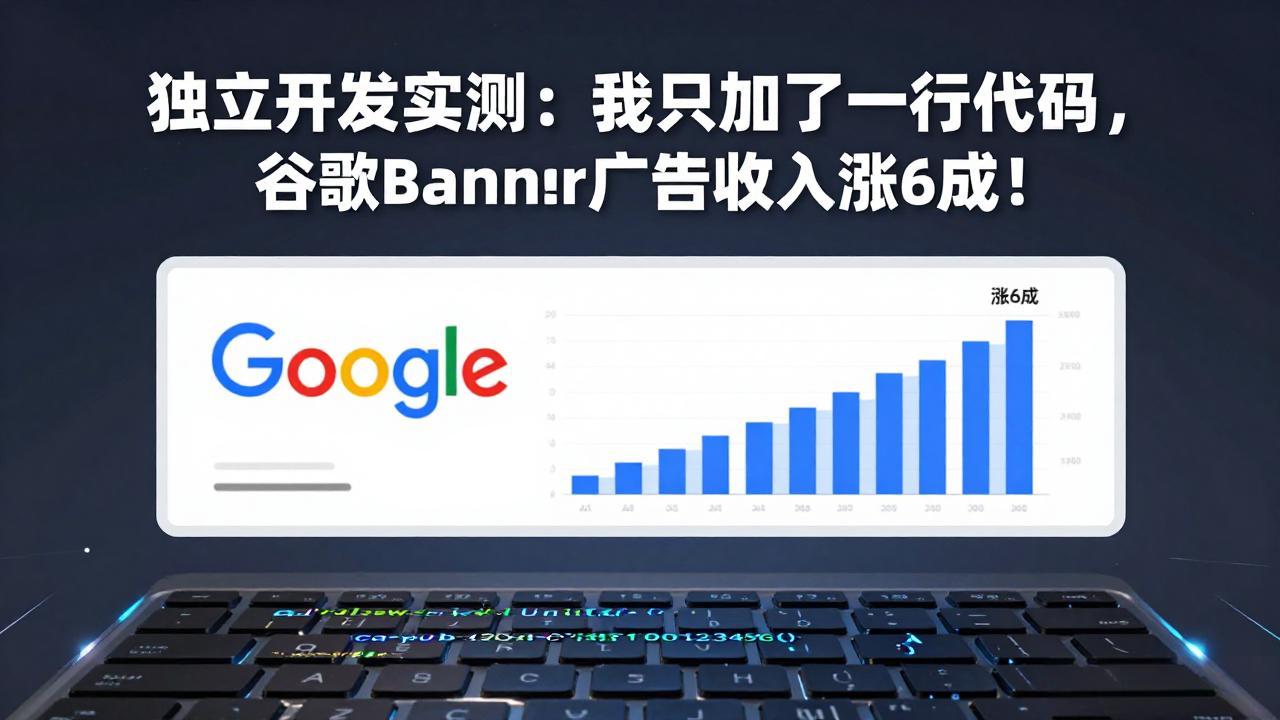 付费文章：独立开发实测：我只加了一行代码，谷歌Banner广告收入涨6成！-二当家网创资源站