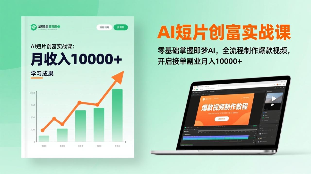 AI短片创富实战课：零基础掌握即梦AI，全流程制作爆款视频，开启接单副业月入10000+(更新-二当家网创资源站