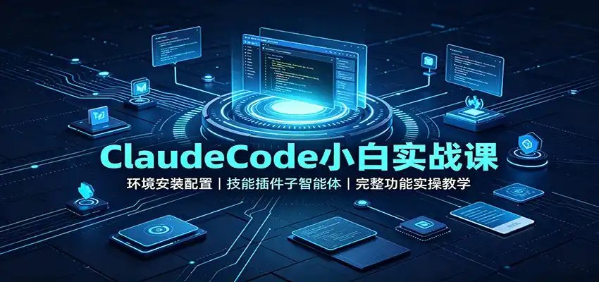 ClaudeCode小白实战课：环境安装配置，技能插件子智能体，完整功能实操教学-二当家网创资源站