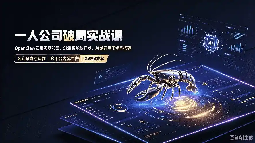 一人公司破局实战课｜OpenClaw云服务器部署、Skill智能体开发、AI龙虾员工矩阵搭建，公众号自动写作与多平台内容…-二当家网创资源站