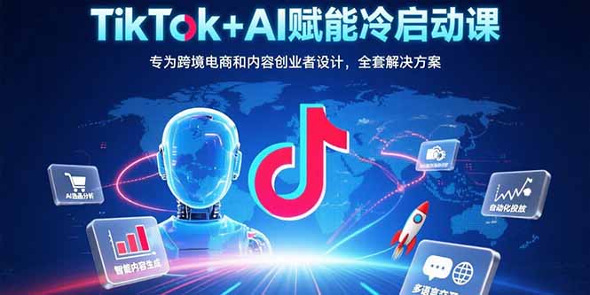 TikTok+AI赋能冷启动课：专为跨境电商和内容创业者设计，全套解决方案-二当家网创资源站
