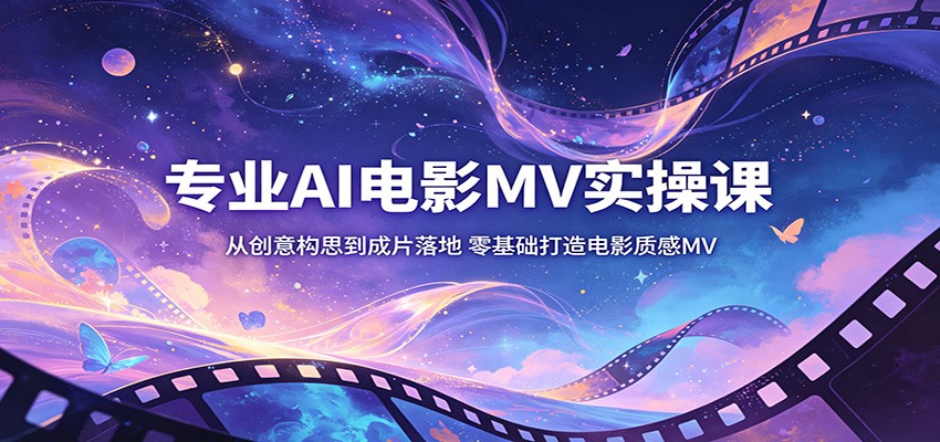 专业AI电影MV实操课：从创意构思到成片落地，零基础打造电影质感MV-二当家网创资源站