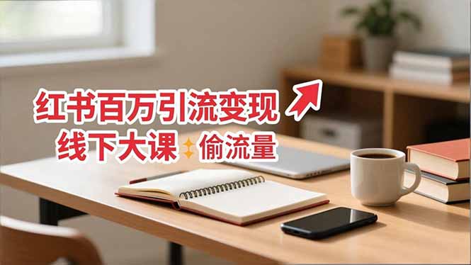 小红书百万引流变现-11月线下大课：分享从0到百万引流路径，手把手教偷流量、拿结果-二当家网创资源站