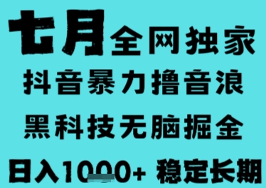 7月最新风口抖音无人直播撸音浪，长期稳定，非短期，全自动运行，低门槛无脑，日入1k+【揭秘】-二当家网创资源站