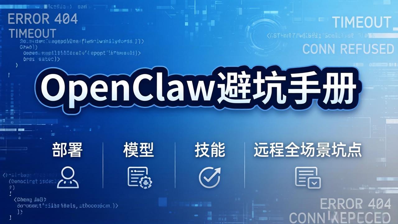 OpenClaw避坑手册：部署+模型+技能+远程全场景坑点，一次性给你说全，少走弯路-二当家网创资源站