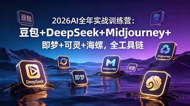 2026AI全年实战训练营：豆包+DeepSeek+Midjourney+即梦+可灵+海螺，全工具链-二当家网创资源站