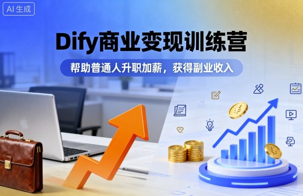 Dify商业变现训练营，帮助普通人升职加薪，获得副业收入-二当家网创资源站