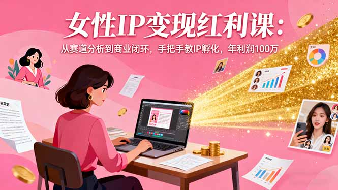 女性IP变现红利课：从赛道分析到商业闭环，手把手教IP孵化，年利润100万-二当家网创资源站