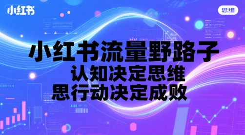 小红书流量野路子，认知决定思维，思维决定行动，行动决定成败-二当家网创资源站