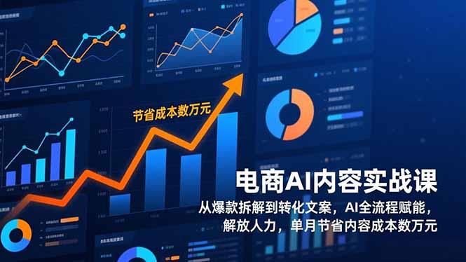 电商AI内容实战课，从爆款拆解到转化文案，AI全流程赋能，解放人力，单月节省内容成本数万元-二当家网创资源站