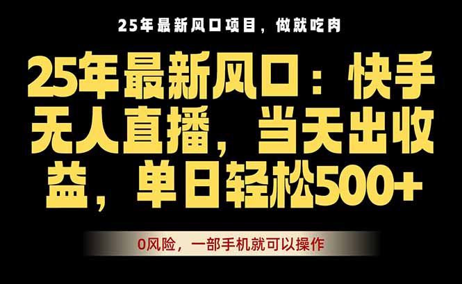 25年最新无人直播玩法，当天秒出单，一部手机就可操作-二当家网创资源站