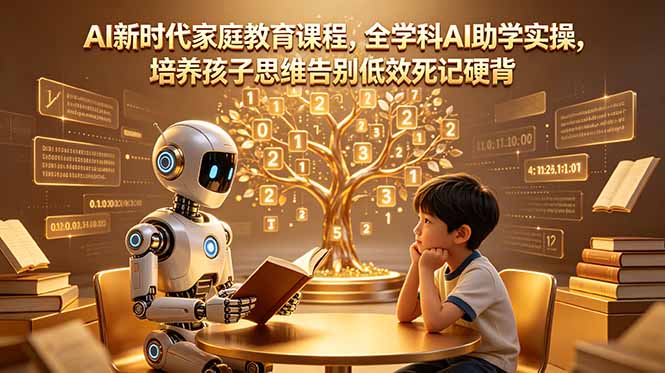 AI新时代家庭教育课程,全学科AI助学实操,培养孩子思维告别低效死记硬背-二当家网创资源站