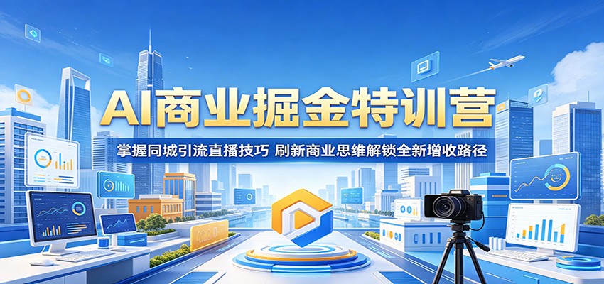 AI商业掘金特训营：掌握同城引流直播技巧，刷新商业思维解锁全新增收路径-二当家网创资源站