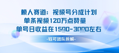视频号分成计划新赛道玩法，单条收益突破了120W，综合收益在3k上下-二当家网创资源站