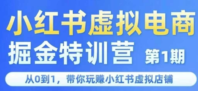 小红书虚拟电商掘金特训营第1期，从0到1，带你玩转小红书虚拟店铺-二当家网创资源站