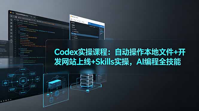 Codex实操课程：自动操作本地文件+开发网站上线+Skills实操，AI编程全技能-二当家网创资源站