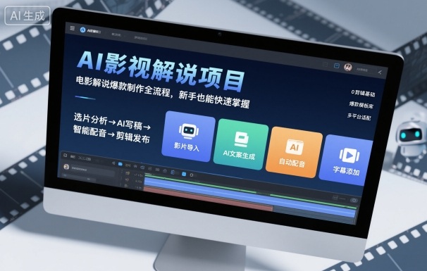 AI影视解说项目，电影解说爆款制作全流程，新手也能快速掌握-二当家网创资源站
