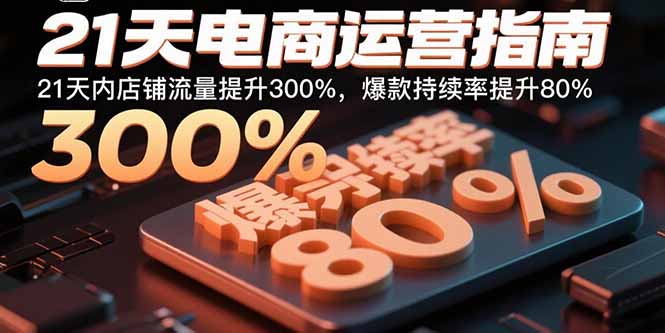21天电商运营指南：21天内店铺流量提升300%，爆款持续率提升80%-二当家网创资源站
