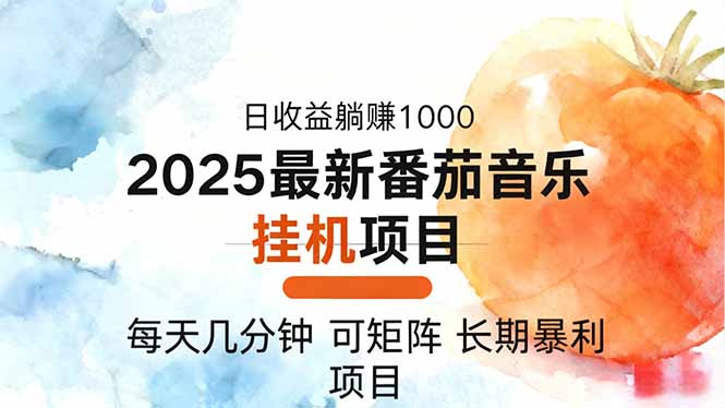 2025年最新番茄音乐人挂机项目，每天几分钟，月入1000＋，可矩阵，一台…-二当家网创资源站