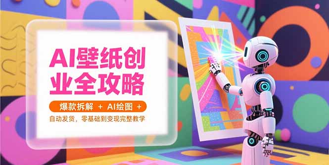 AI壁纸创业全攻略，爆款拆解+AI绘图+自动发货，零基础到变现完整教学-二当家网创资源站